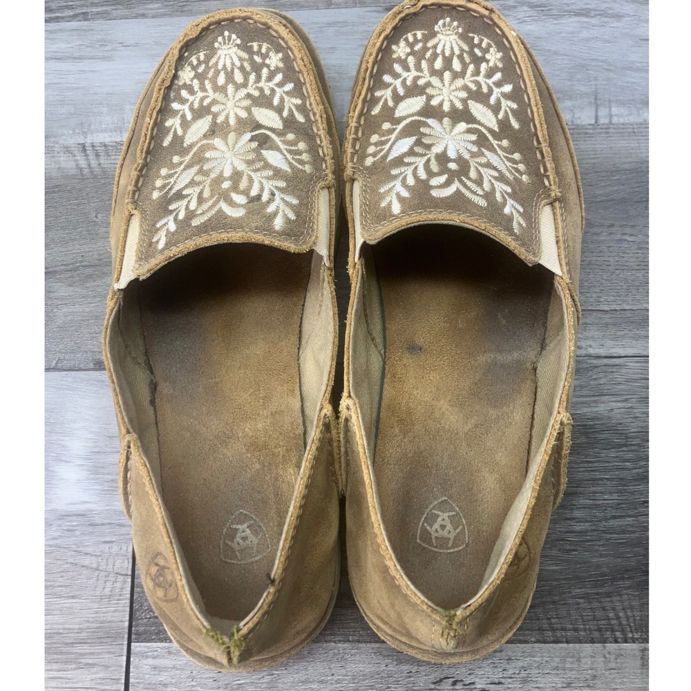 Ariat Cruiser Womens 9B  Leather Floral Embroidered Slip On Loafers 10034098 - Picture 5 of 7